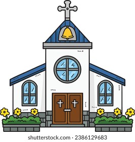 Christian Church Cartoon Colored Clipart 