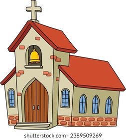 Christian Church Cartoon Colored Clipart 