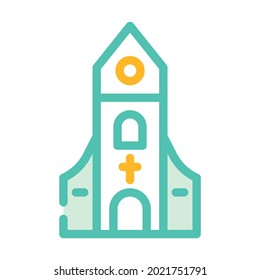 christian church color icon vector. christian church sign. isolated symbol illustration