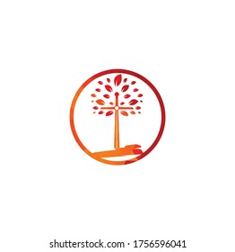 Christian church cross praying tree logo. Christian Sword Church Cross logo design.
