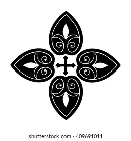 Christian church cross, christian religious symbol vector illustration