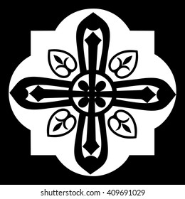 Christian church cross, christian religious symbol vector illustration