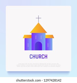 Christian church. Flat gradient icon. Modern vector illustration.