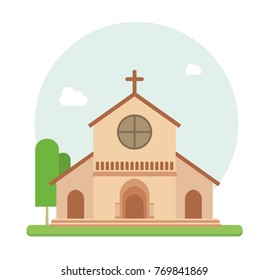 christian church flat vector
