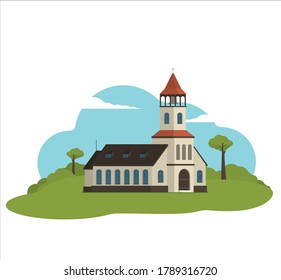 Christian church flat vector
colorful