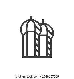 Christian church icon monochromatic isolated vector illustration