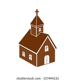 Christian church icon monochromatic isolated vector illustration