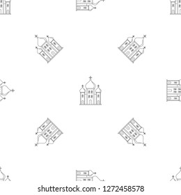 Christian church icon. Outline illustration of christian church vector icon for web design isolated on white background