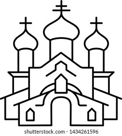 Christian church icon in outline style