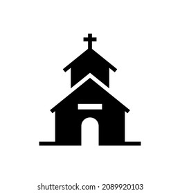 christian church icon vector isolated on white background