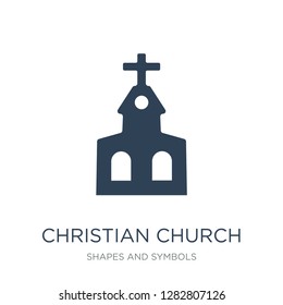 christian church icon vector on white background, christian church trendy filled icons from Shapes and symbols collection, christian church vector illustration