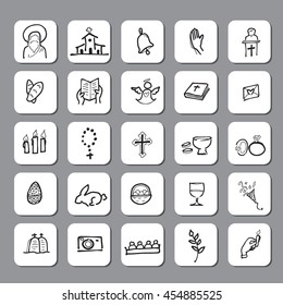 Christian and Church icons set