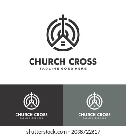 Christian Church Jesus Cross Gospel logo design inspiration