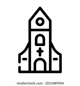 christian church line icon vector. christian church sign. isolated contour symbol black illustration