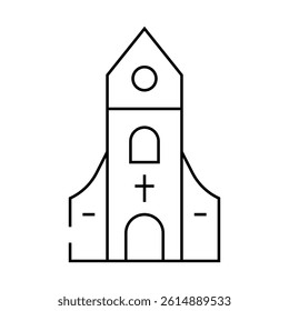 christian church line icon vector. christian church sign. isolated contour symbol black illustration