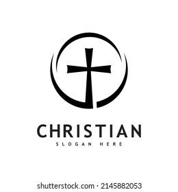 Christian Church  logo creative Cross design vector