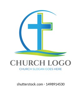 Christian Church Logo Design Isolated