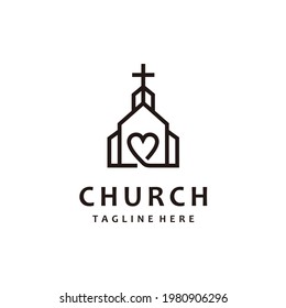 Christian church lovers cross gospel line art logo design inspiration	