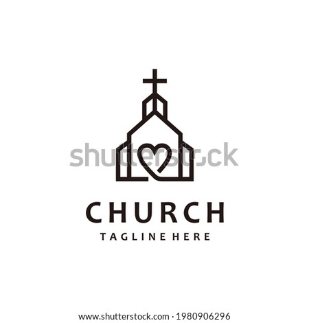 Christian church lovers cross gospel line art logo design inspiration	