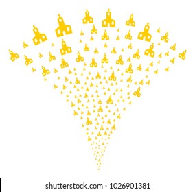 Christian Church stream fountain. Vector illustration style is flat iconic symbols. Object fountain created from random design elements as christian church fireworks.