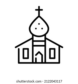 Christian church symbol. Pixel perfect, editable stroke icon