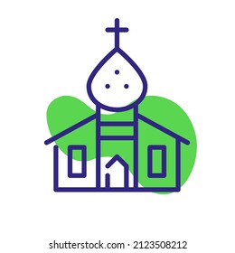 Christian church symbol. Pixel perfect, editable stroke color icon