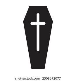 Christian coffin flat icon vector