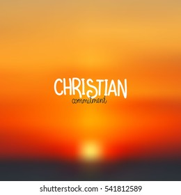 Christian commitment. Vector Illustration with hand-lettering religious quote. Drawing with phrase for print, poster, banner and card