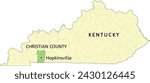 Christian County and city of Hopkinsville location on Kentucky state map