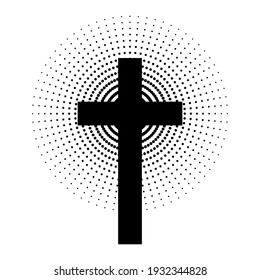 Christian Cross Abstract Dotted Sun Rays Stock Vector (Royalty Free ...