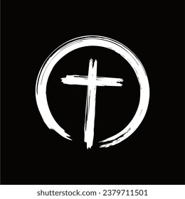 Christian cross abstract symbol vector