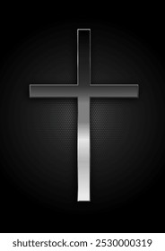 Christian cross background with a modern metallic design