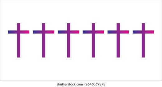 Christian Cross Blue Pink icon set