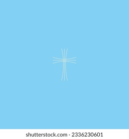 Christian cross in the blue sky