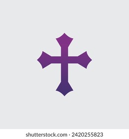 Christian cross or Church logo. Theology symbol, clean church cross sign for a modern church sign. Icon of christian cross. Sign of catholic, religious and orthodox faith.