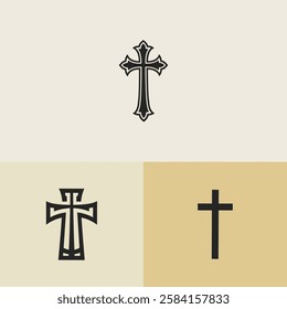Christian cross collection design template