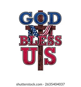 A Christian cross combined with the United States flag, symbolizing faith and patriotism.