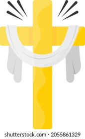 Christian Cross Concept, Graveyard Vector Icon Design, Halloween costume Symbol, Holiday Celebrations Sign, Saints Eve festivals Stock illustration