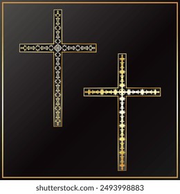 Christian cross crucifix with pattern ornament design