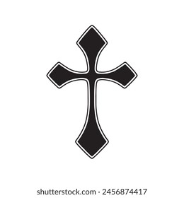 Christian cross design illustration. Religion cross symbol vector. Isolated on white background.