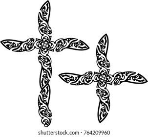 Christian Cross Design, The Symbol Of Christianity Vector Art Illustration