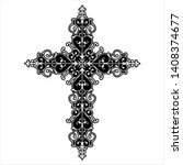 Christian Cross Design Vector Art Illustration