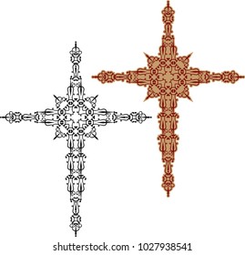 Christian Cross Design Vector Art