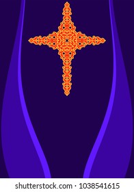 Christian Cross Design Vector Art