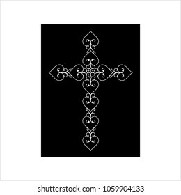 Christian Cross Design Vector Art Illustration