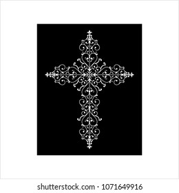 Christian Cross Design Vector Art Illustration