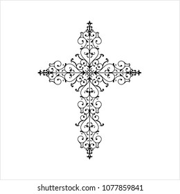 Christian Cross Design Vector Art Illustration