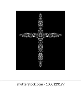 Christian Cross Design Vector Art Illustration