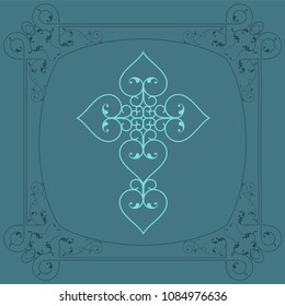 Christian Cross Design Vector Art Illustration
