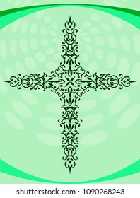 Christian Cross Design Vector Art